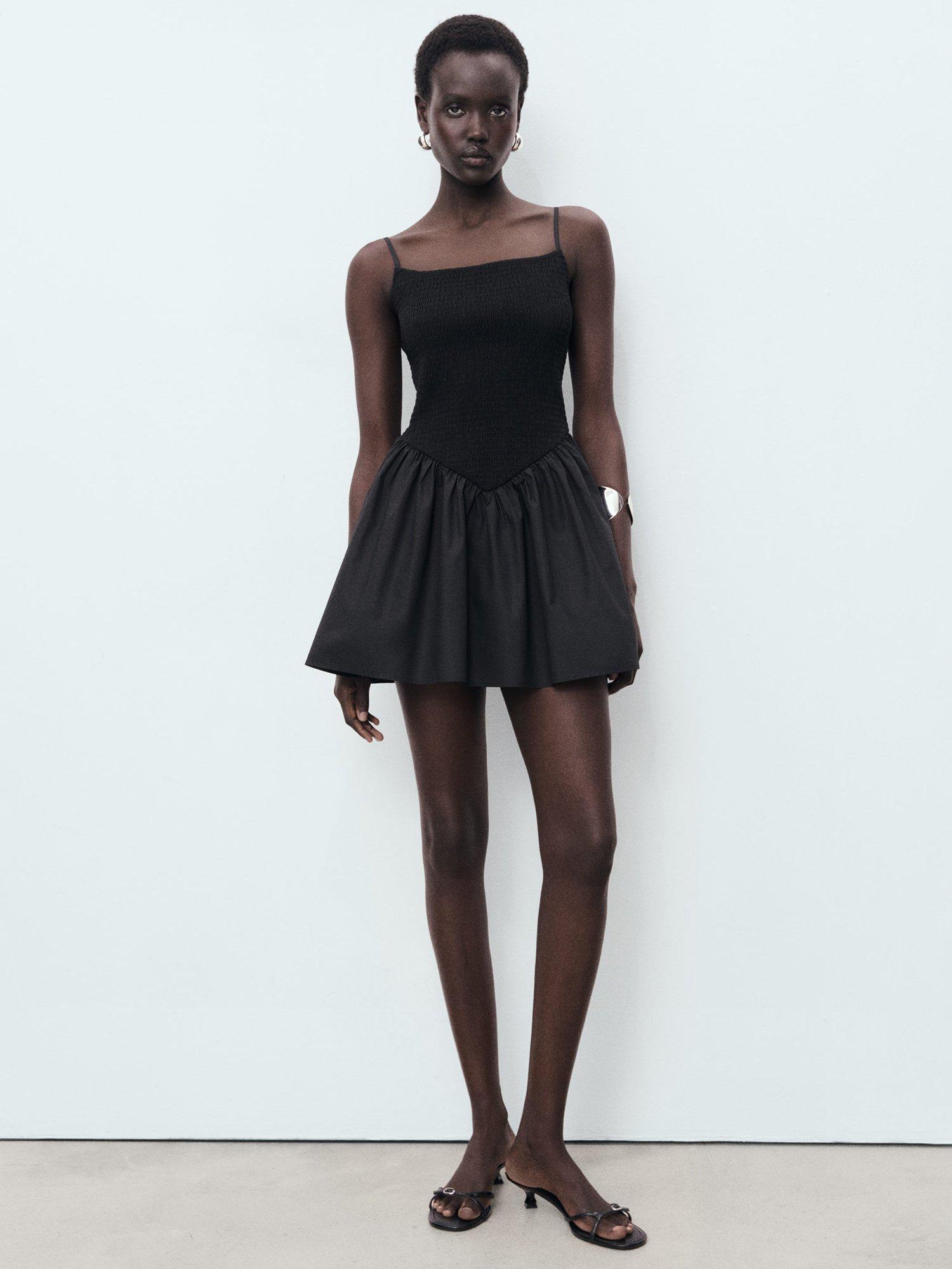 Product image 2 of 8, which shows Mango Donkey Gathered Mini Dress, Black, 10