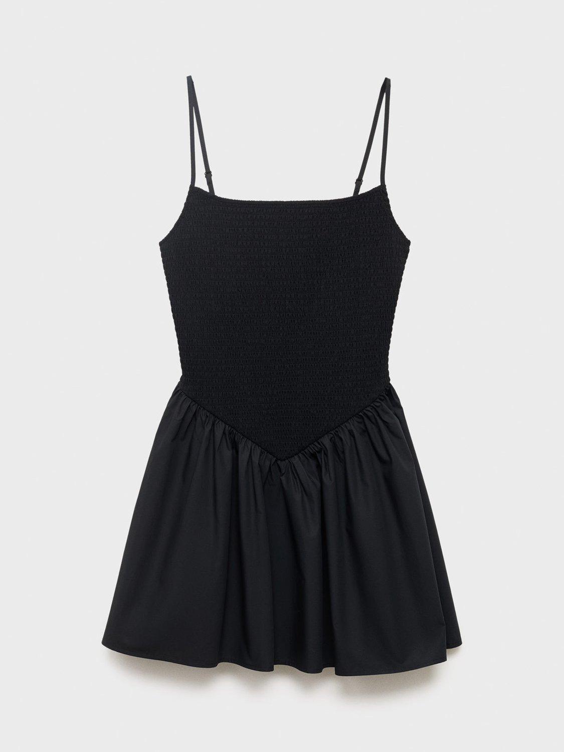 Product image 3 of 8, which shows Mango Donkey Gathered Mini Dress, Black, 10