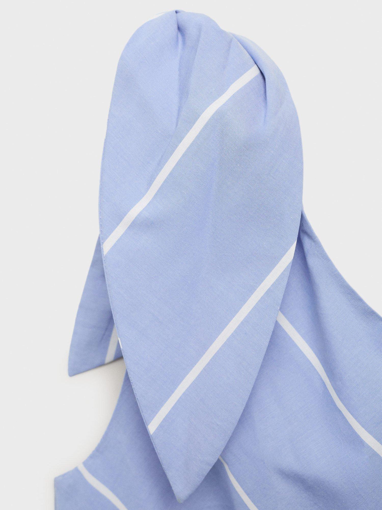 Product image 7 of 7, which shows Mango Elsa Stripe One Shoulder Dress, Medium Blue, 10