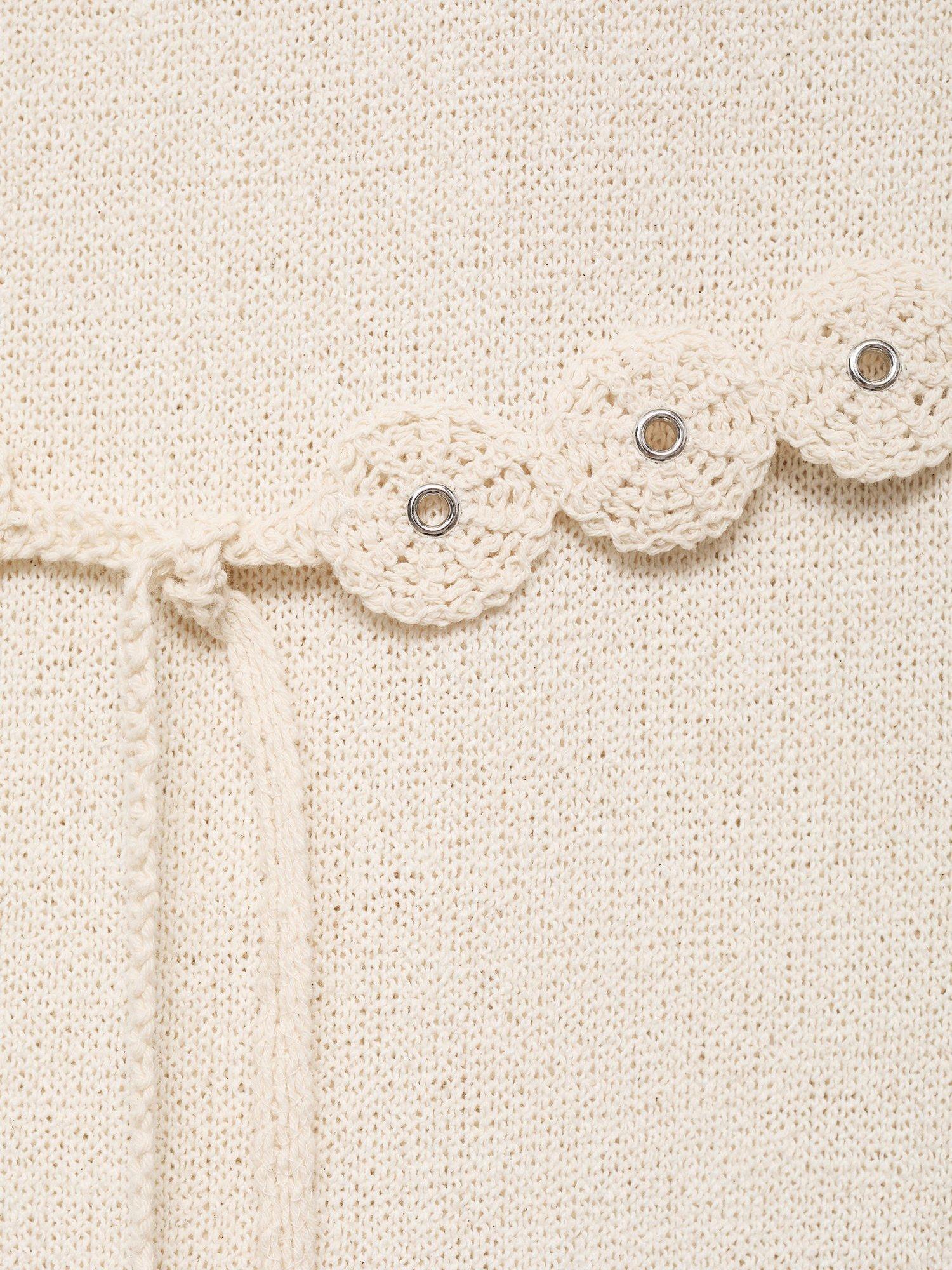 Product image 6 of 6, which shows Mango King Belted Knit Dress, Ecru, 12