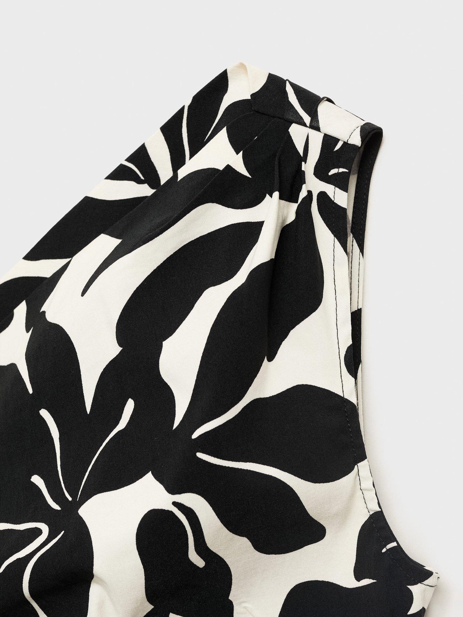 Product image 5 of 7, which shows Mango Knot Floral One Shoulder Mini Dress, Black, 10