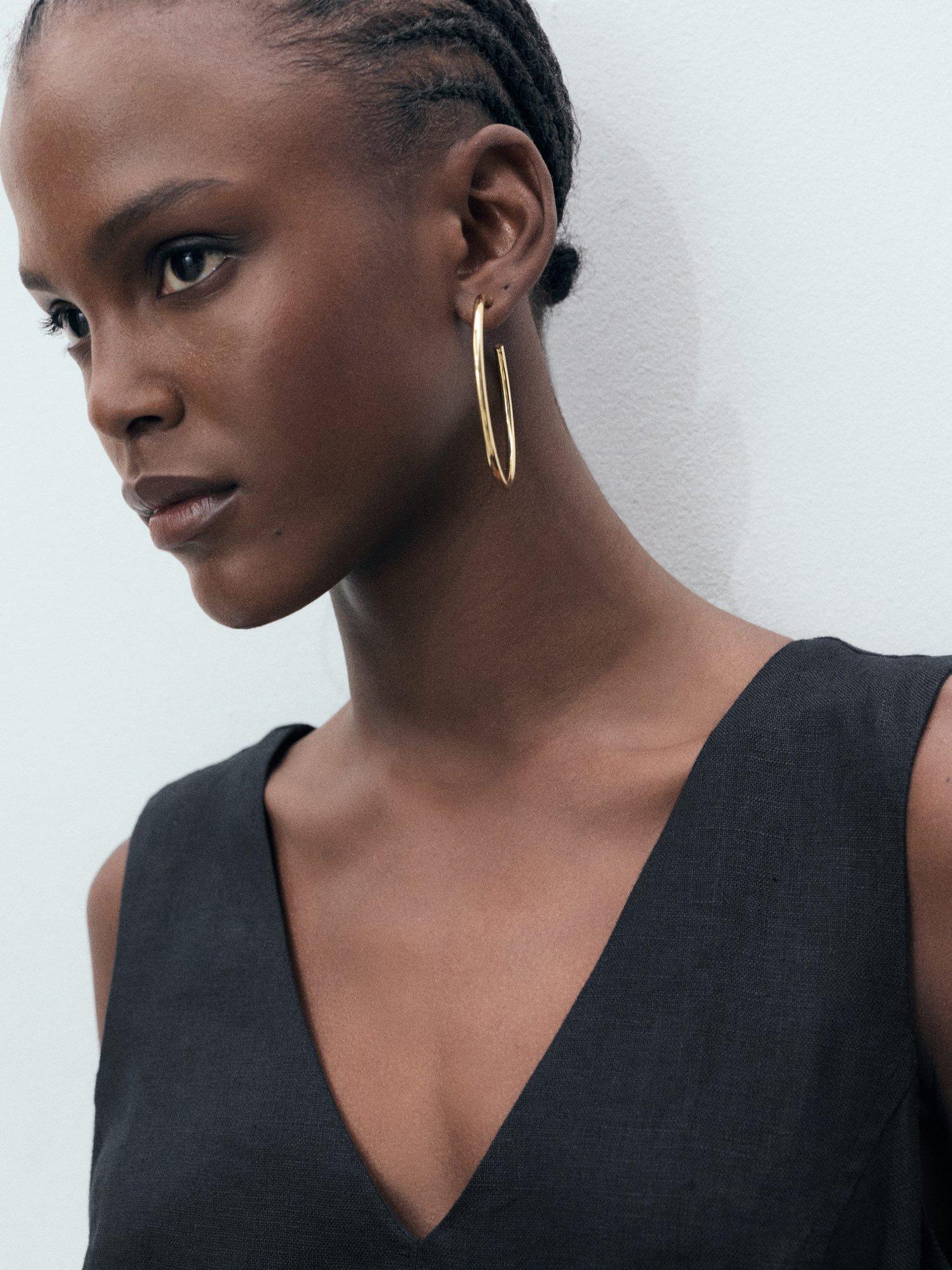 Product image 6 of 7, which shows Mango Laura Flared Pure Linen Dress, Black, 10