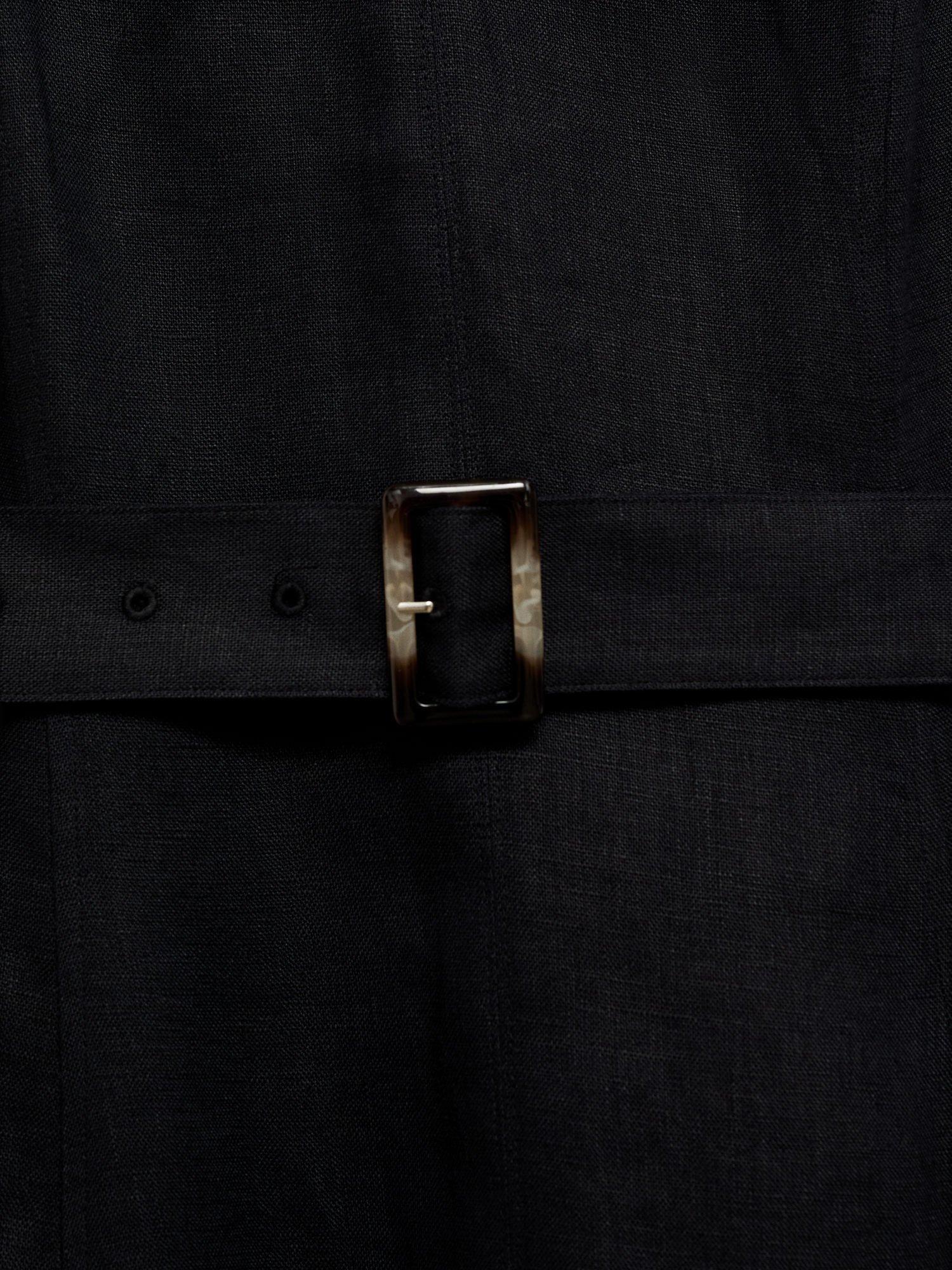 Product image 7 of 7, which shows Mango Laura Flared Pure Linen Dress, Black, 10