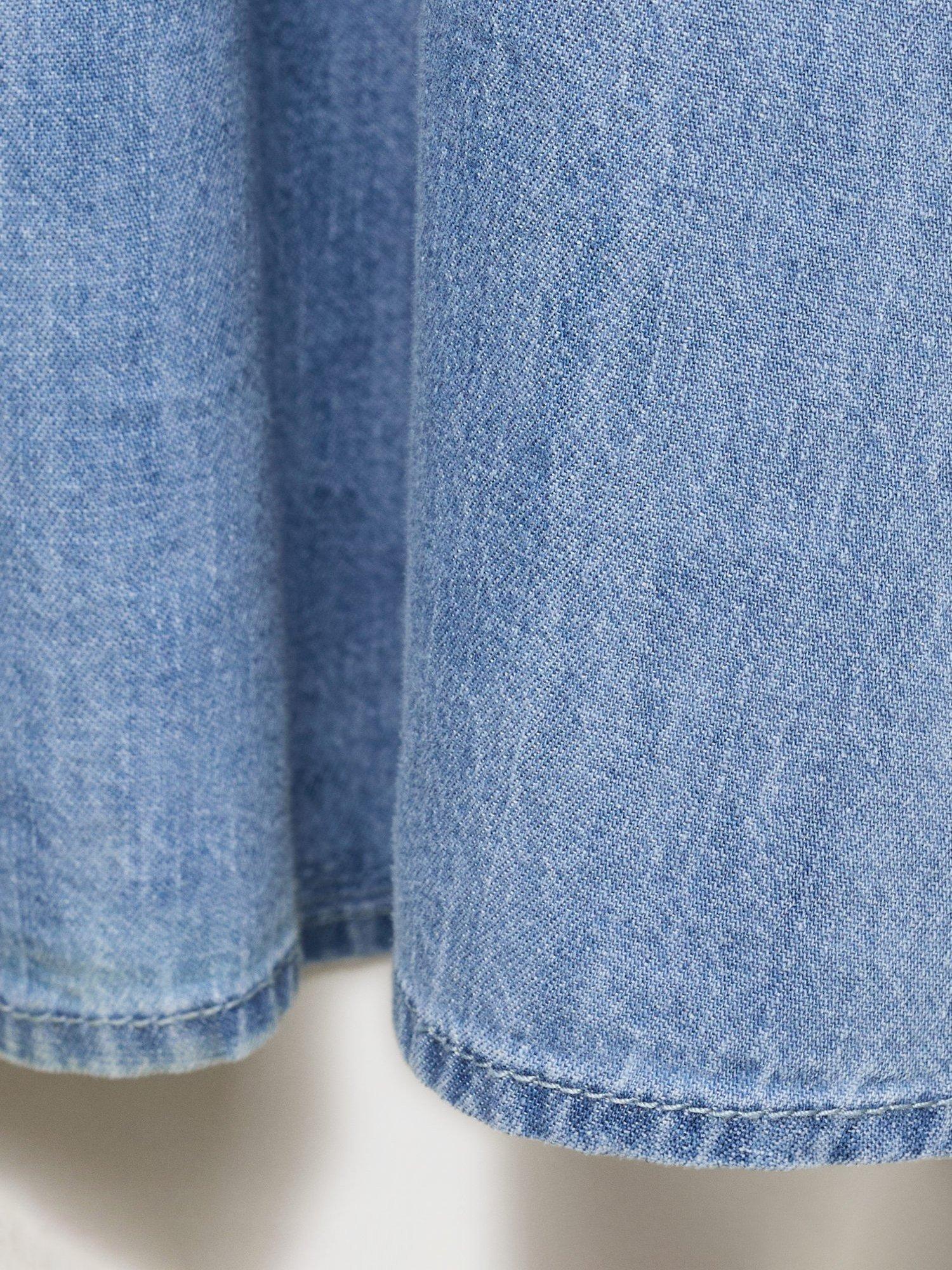 Product image 5 of 8, which shows Mango Leo Strappy Denim Dress, Mid Blue, 10