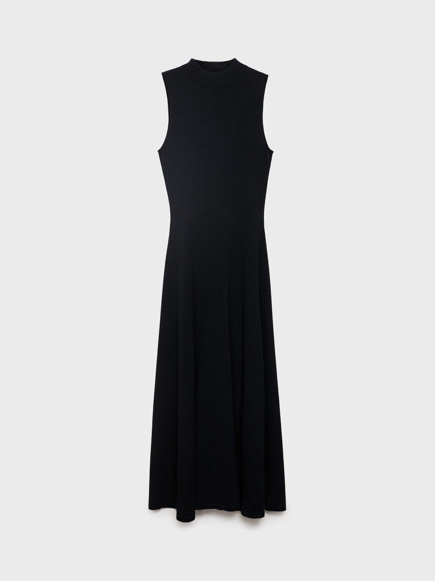 Product image 3 of 8, which shows Mango Lucrecia Knit Sleeveless Dress, Black, 10