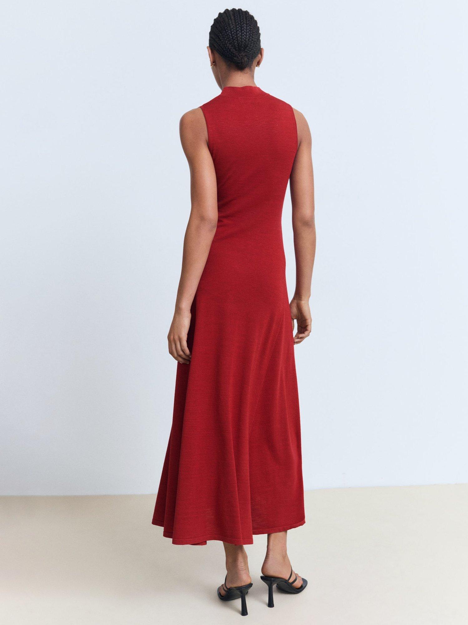 Product image 4 of 8, which shows Mango Lucrecia Knit Sleeveless Dress, Red, 12