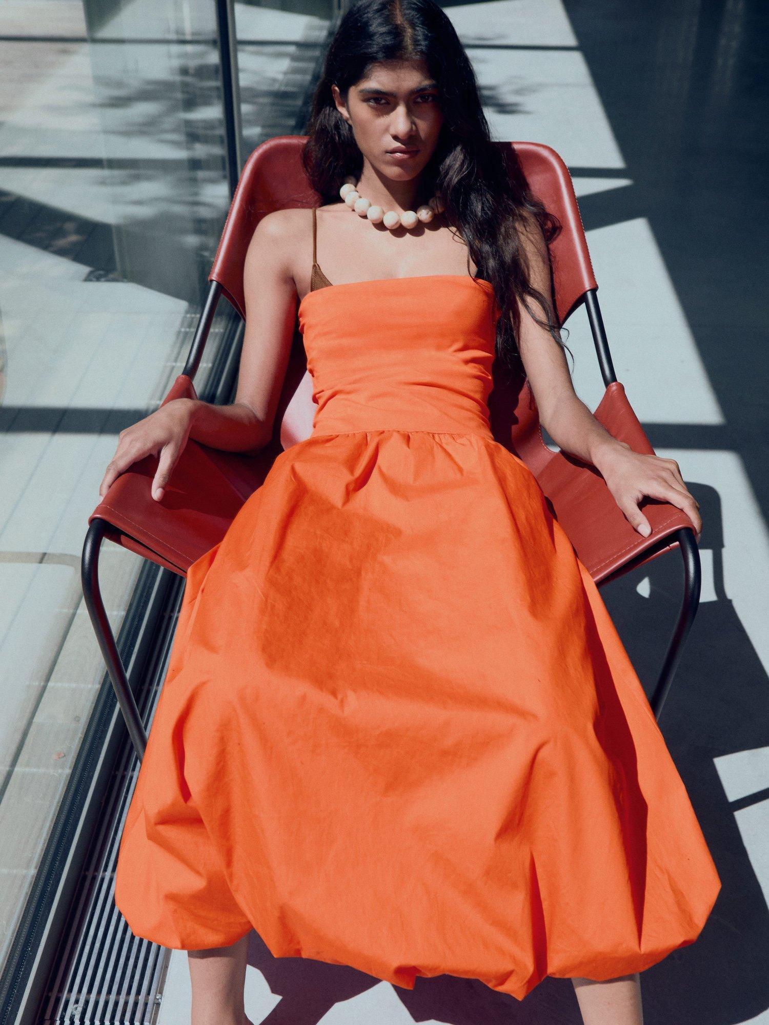 Product image 2 of 6, which shows Mango Luigi Strapless Maxi Dress, Orange, 8