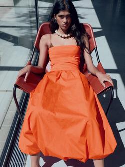 Mango Luigi Strapless Maxi Dress, Orange - view 2, Orange