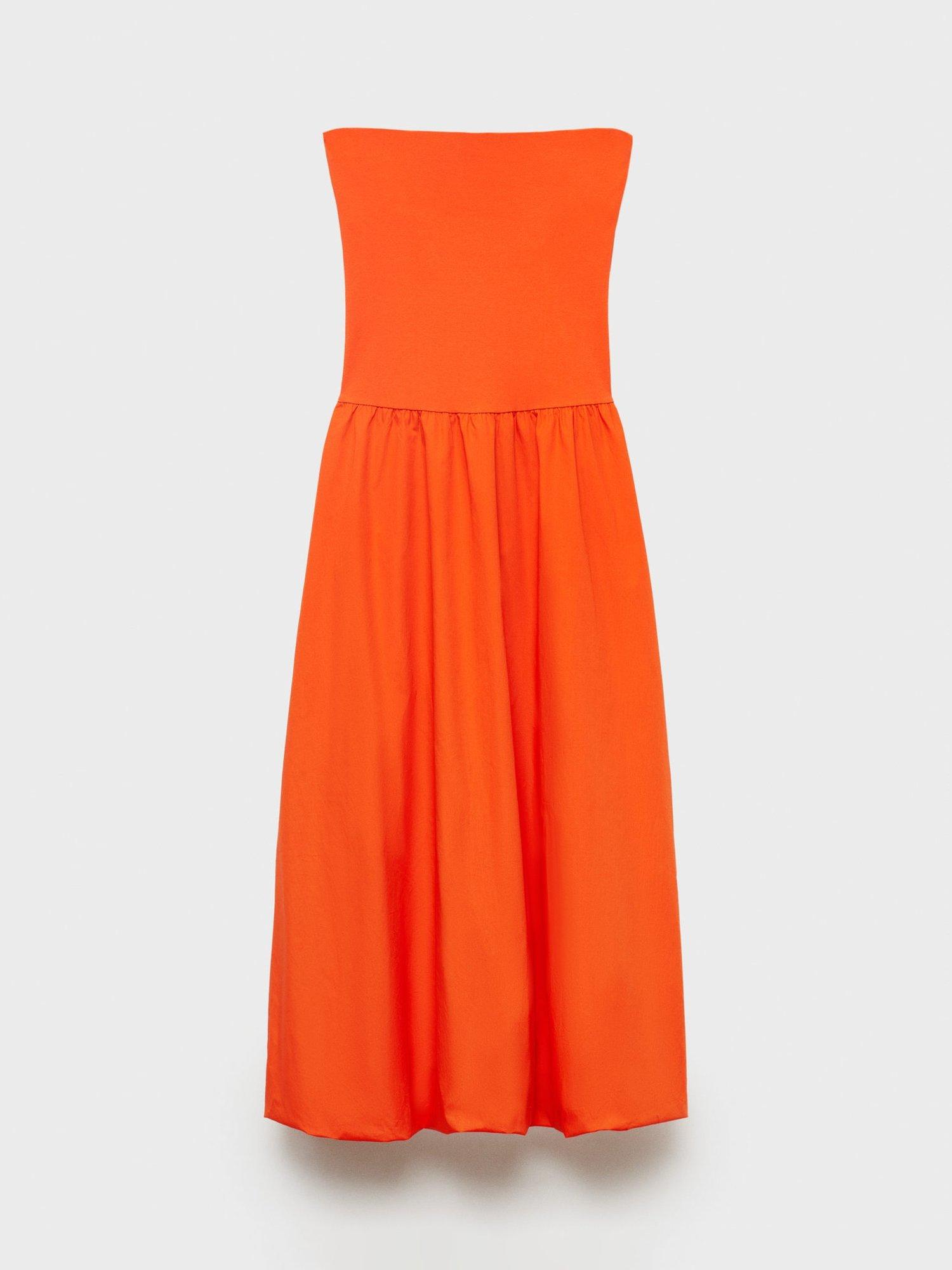 Product image 3 of 6, which shows Mango Luigi Strapless Maxi Dress, Orange, 8