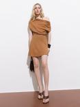 Mango Marini Drape Mini Dress, Medium Orange