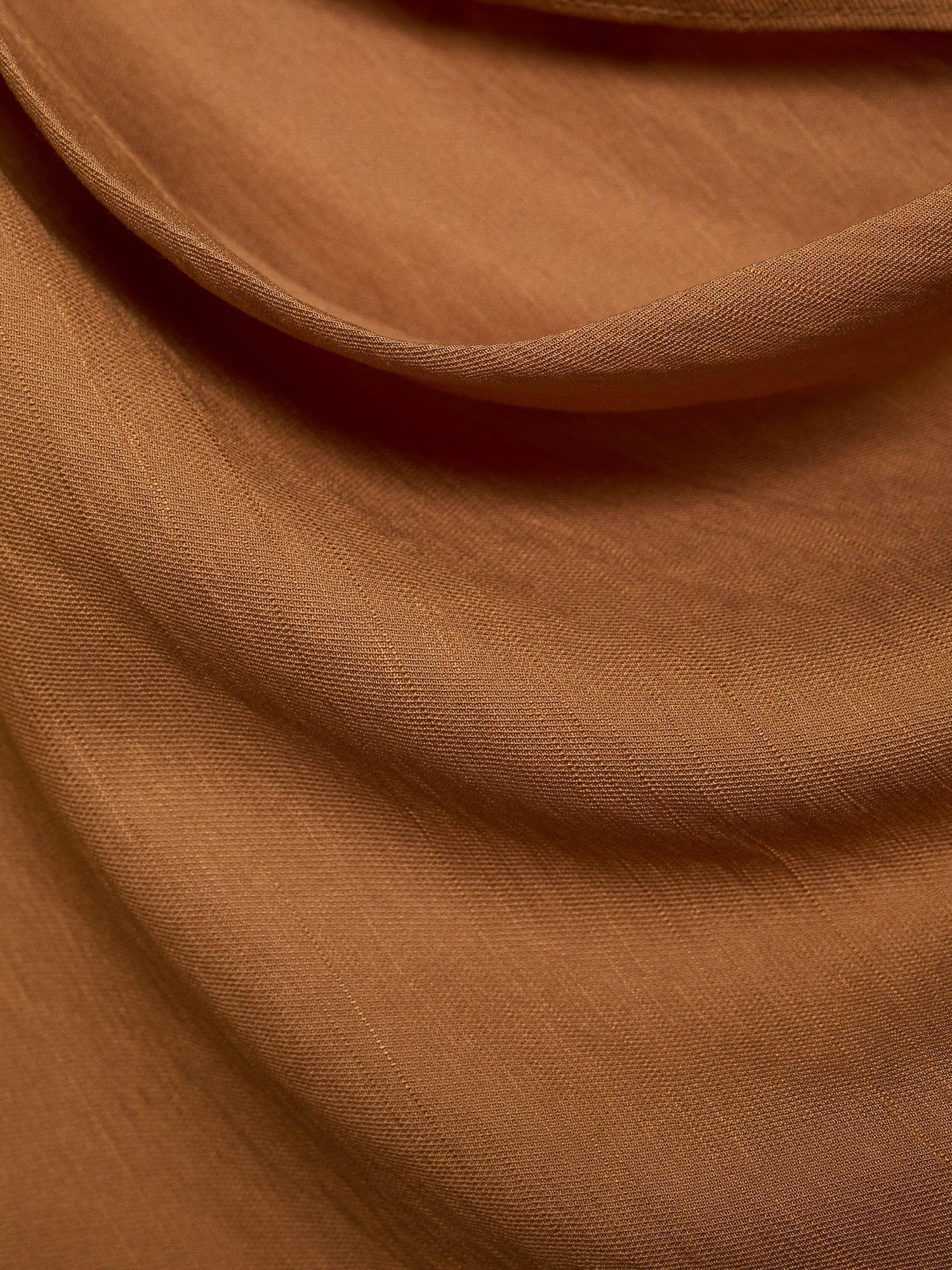 Product image 8 of 8, which shows Mango Marini Drape Mini Dress, Medium Orange, 10