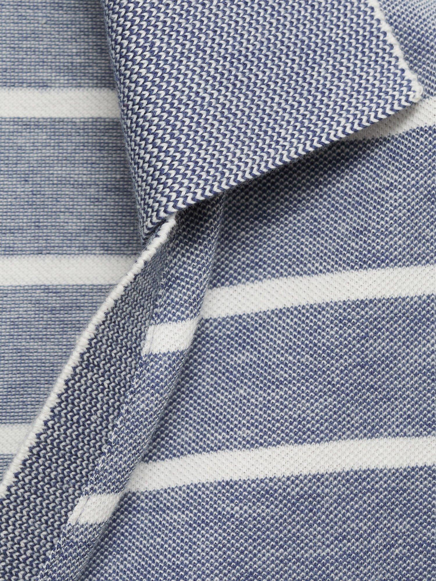 Product image 5 of 7, which shows Mango Pola-H Sleeveless Cotton Polo Mini Dress, Medium Blue, 10