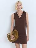 Mango Pola-H Sleeveless V-Neck Cotton Polo Mini Dress