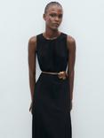 Mango Pumpkin Bubble Hem Midi Dress, Black