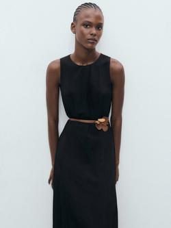 Mango Pumpkin Bubble Hem Midi Dress, Black - view 2, Black