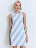 Mango Rallado Diagonal Stripe Sleeveless Mini Dress