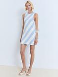 Mango Rallado Diagonal Stripe Sleeveless Mini Dress