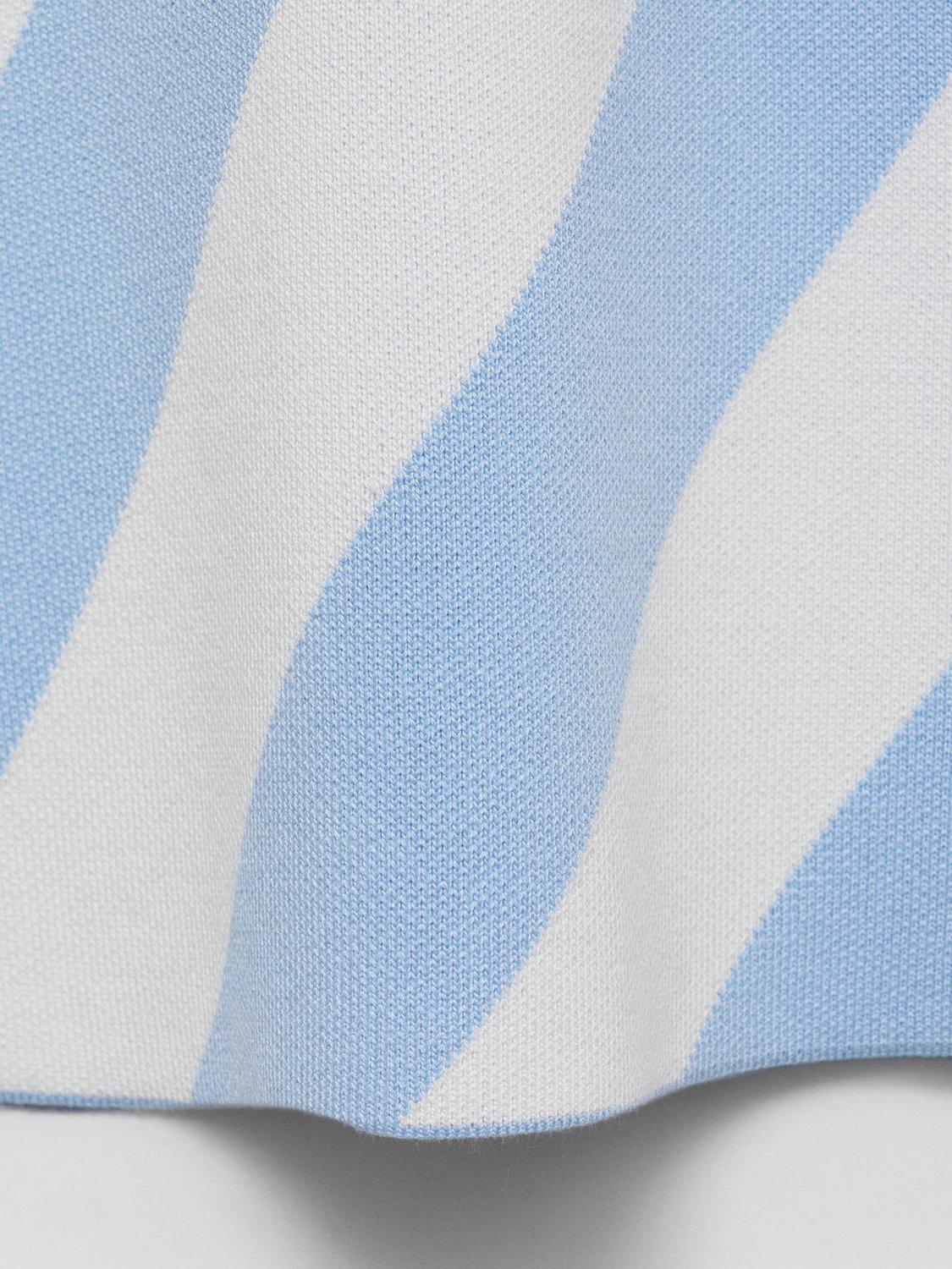 Product image 5 of 8, which shows Mango Rallado Diagonal Stripe Sleeveless Mini Dress, Pastel Blue, 10
