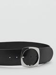 Mango Cucu Leather Belt, Black