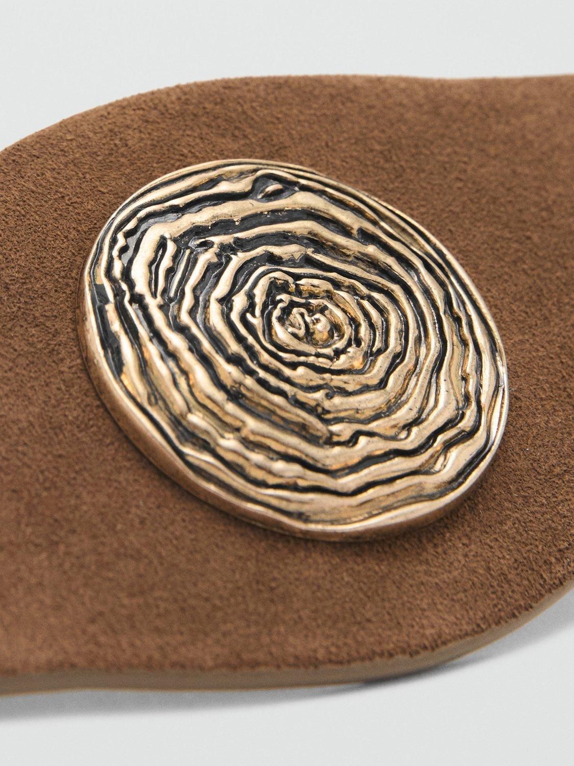 Product image 3 of 4, which shows Mango Marisa Leather Obi Belt, Brown, L