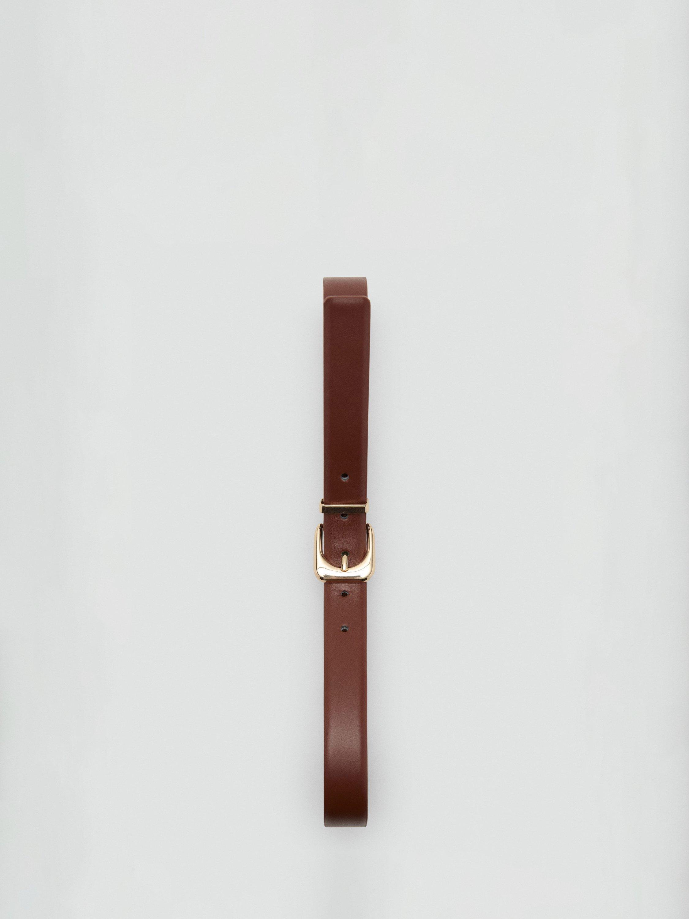 Product image 4 of 4, which shows Mango Maxima Square Buckle Belt, Brown, M