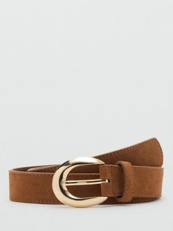 Mango Maya Suede Belt, Brown, Brown