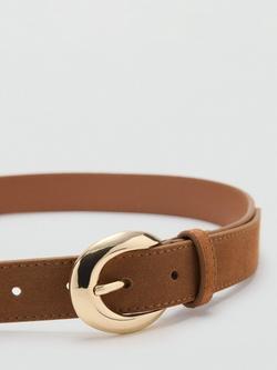 Mango Maya Suede Belt, Brown - view 2, Brown