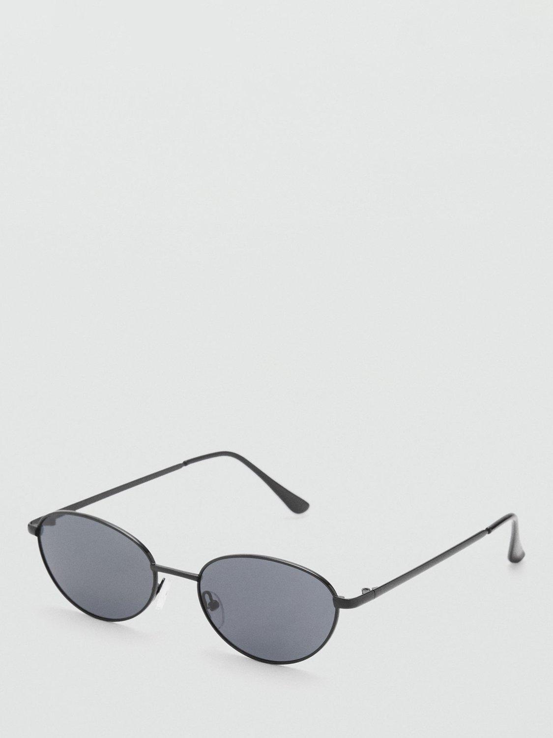 Product image 2 of 4, which shows Mango Jory Oval Sunglasses, Black