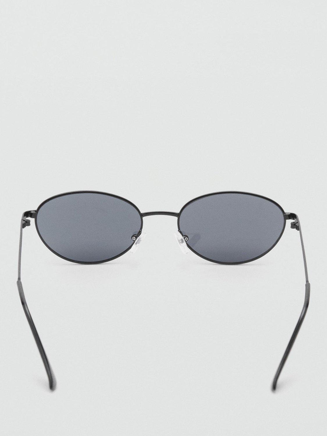 Product image 3 of 4, which shows Mango Jory Oval Sunglasses, Black