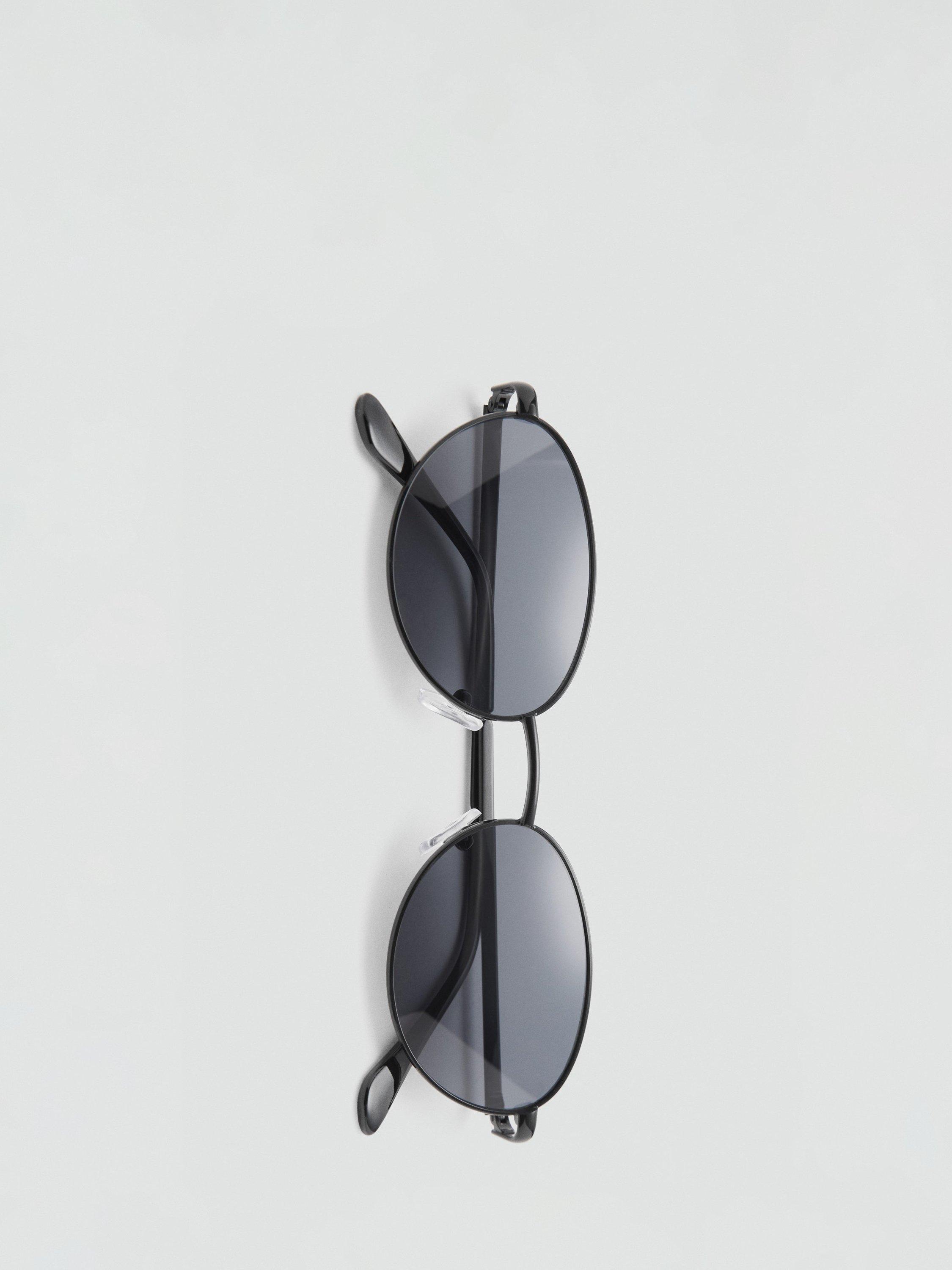 Product image 4 of 4, which shows Mango Jory Oval Sunglasses, Black