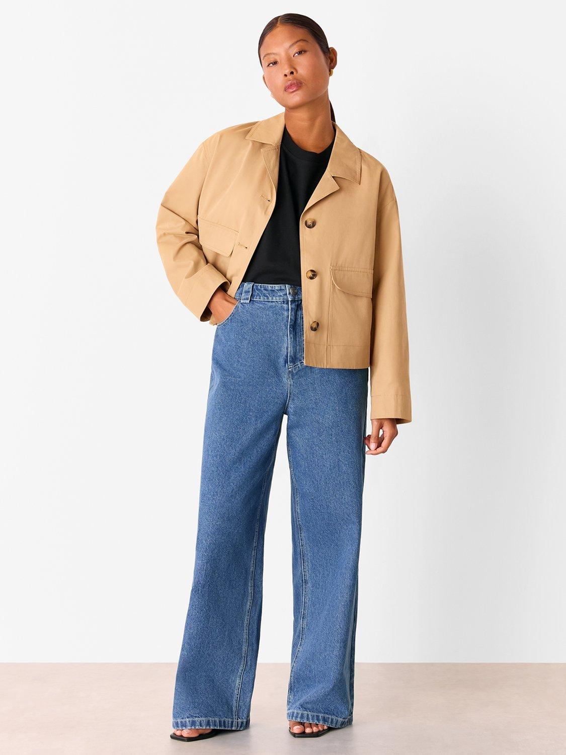 Product image 4 of 5, which shows Whistles Petite Short Trench Jacket, Neutral, 6