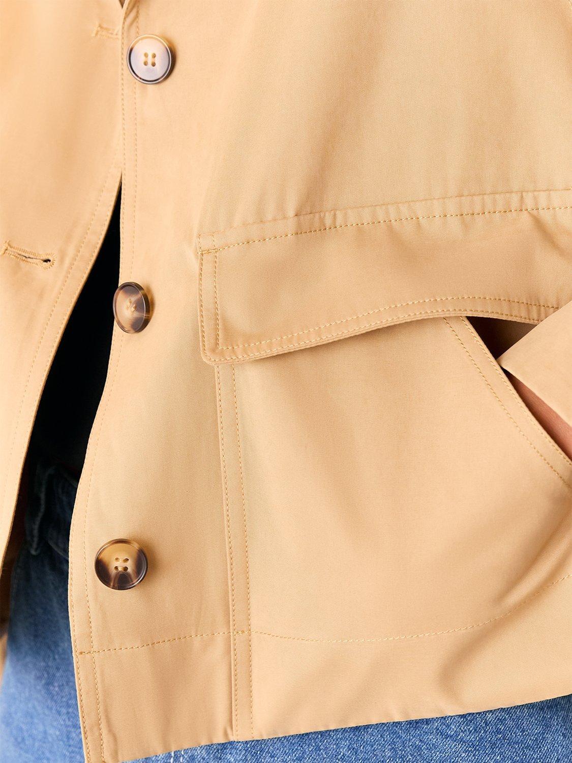 Product image 5 of 5, which shows Whistles Petite Short Trench Jacket, Neutral, 6