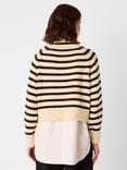 Whistles Stripe Button Detail Jumper, Ivory/Multi