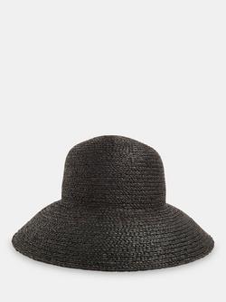 Whistles Wide Brim Straw Hat, Black, Black