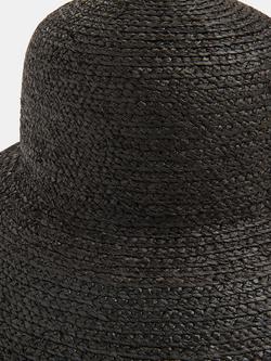 Whistles Wide Brim Straw Hat, Black - view 2, Black