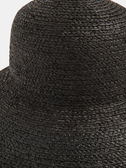 Whistles Wide Brim Straw Hat, Black - view 2, Black