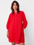 Whistles Broderie Anglaise Mini Dress, Red