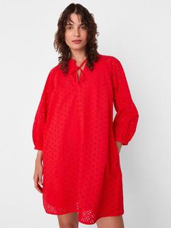 Whistles Broderie Anglaise Mini Dress, Red, Red