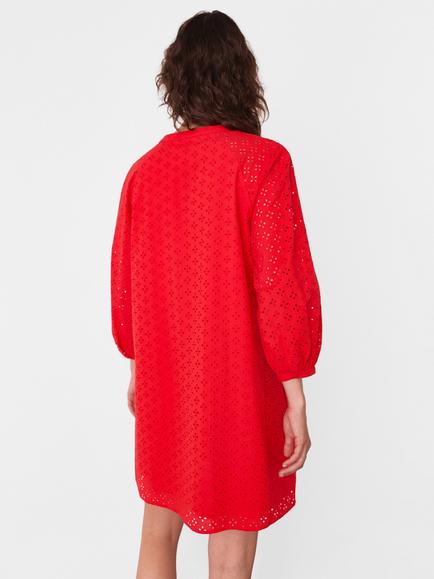 Whistles Broderie Anglaise Mini Dress, Red - view 2, Red