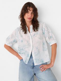 Whistles Pineapple Textured Shirt, Ivory/Multi, Ivory/Multi