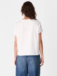 Whistles Broderie Trim Detail T-Shirt, White