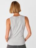 Whistles Ellis V-Neck Jersey Vest Top, Grey Marl