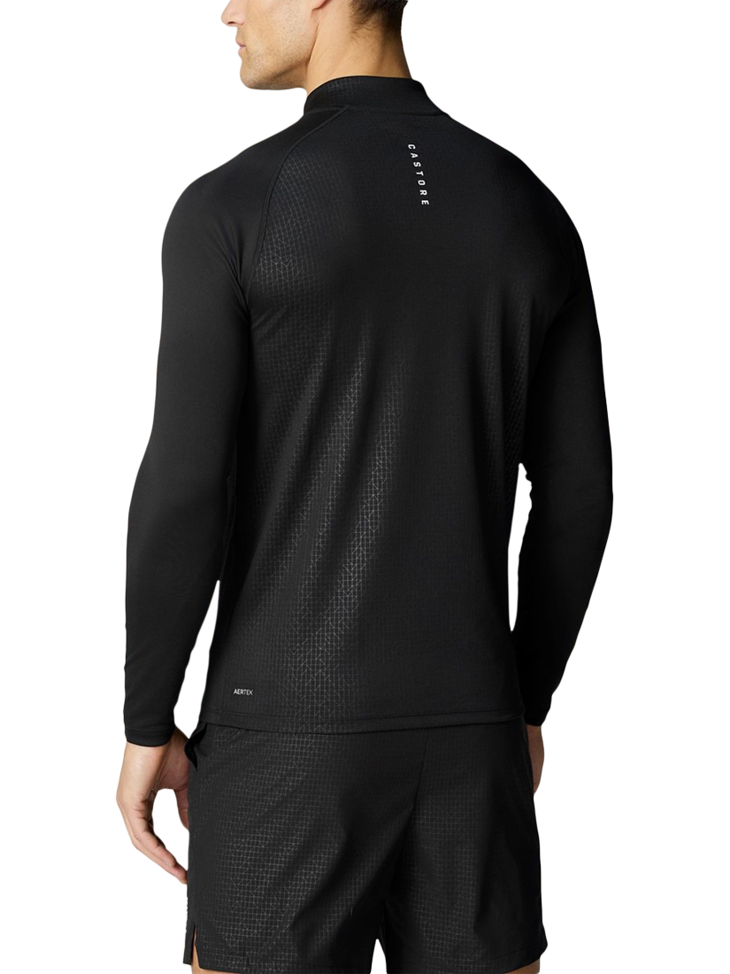 Product image 2 of 3, which shows Castore Adapt Long Sleeve 1/4 Zip Top, Black, S