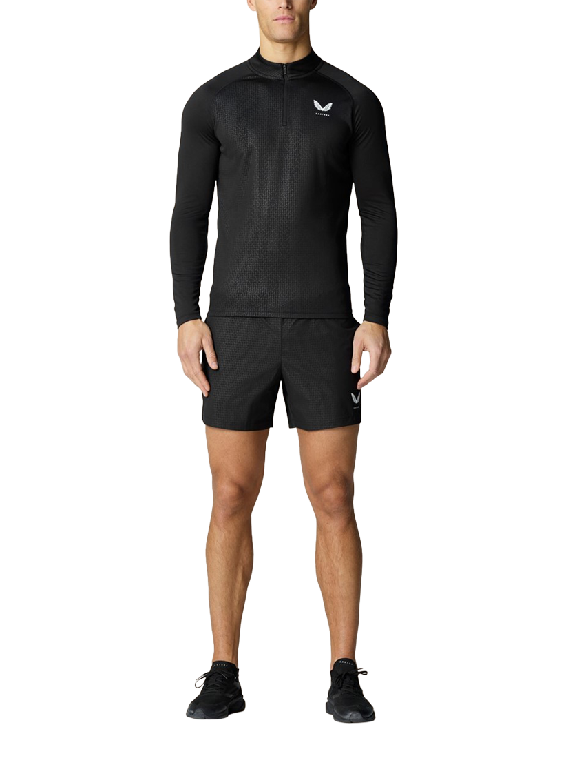 Product image 3 of 3, which shows Castore Adapt Long Sleeve 1/4 Zip Top, Black, S