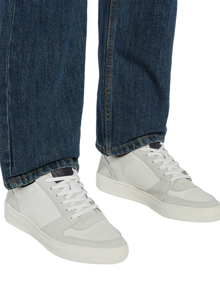 Dune London Tawly Leather Lace Up Trainers - view 2, White/Multi