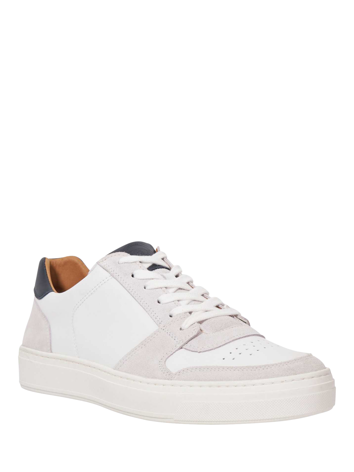 Product image 2 of 6, which shows Dune London Tawly Leather Lace Up Trainers, White/Multi, EU40