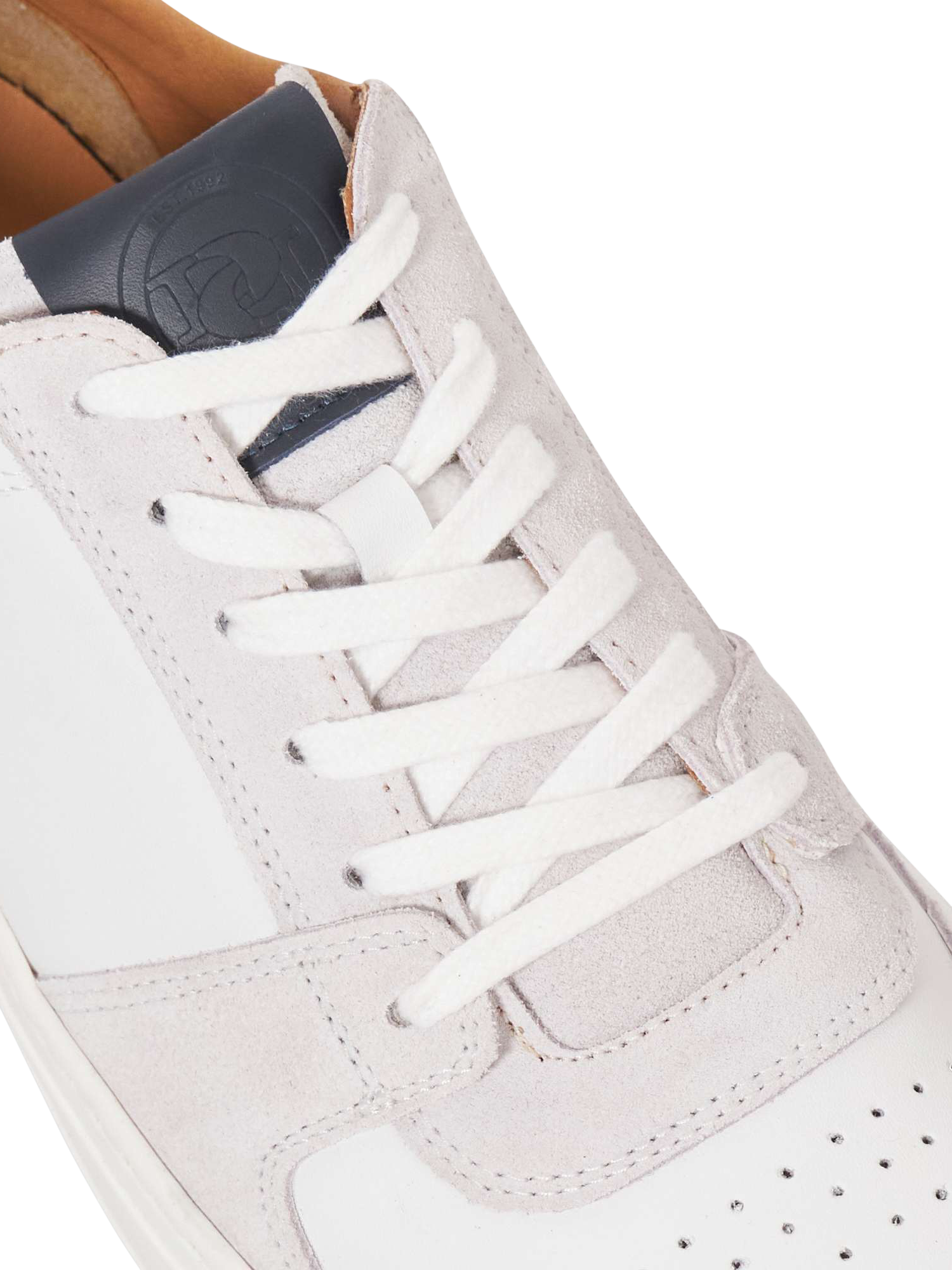 Product image 5 of 6, which shows Dune London Tawly Leather Lace Up Trainers, White/Multi, EU40