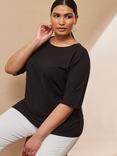 Live Unlimited Curve Elbow Sleeve T-Shirt, Black