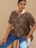 Live Unlimited Curve Leopard Print Top, Brown