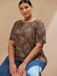 Live Unlimited Curve Leopard Print Top, Brown